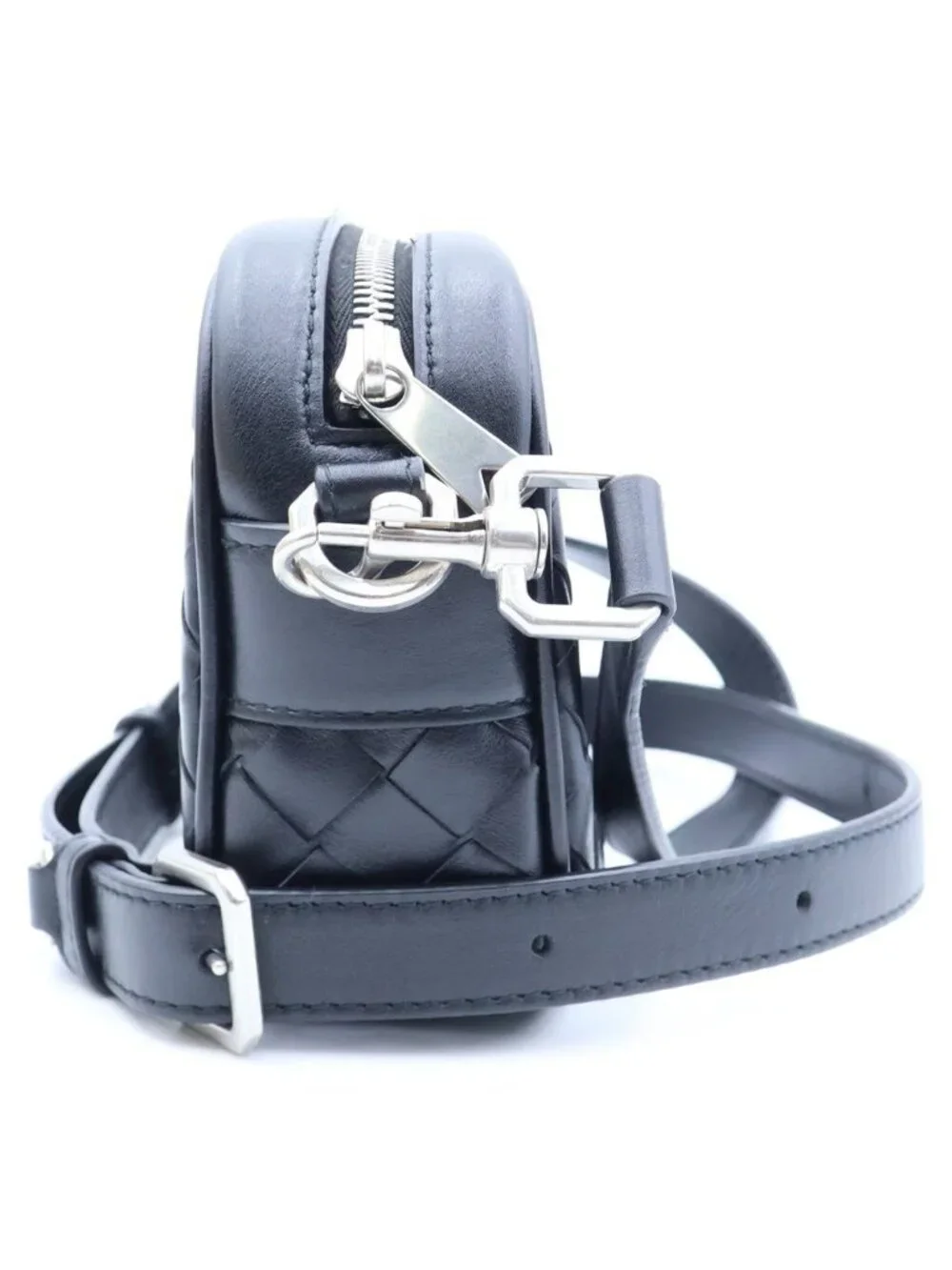 Bottega Veneta Intrecciato Camera Bag Black Leather
